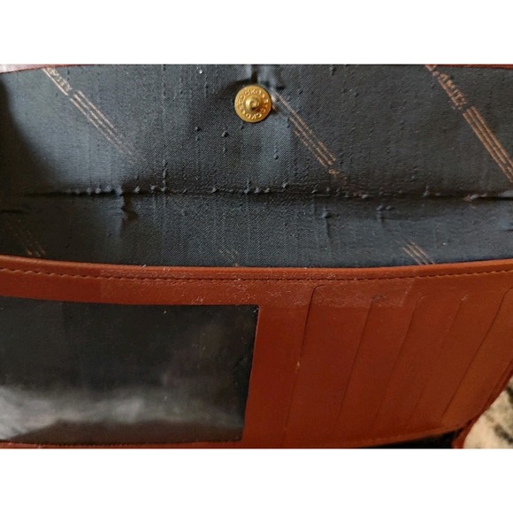 Vintage Amity Zipper Clutch Cowhide Soft Leather Wallet Burgundy Card Holder - Picture 8 of 8